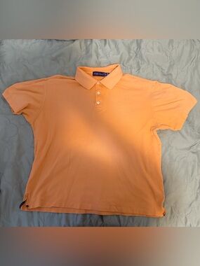 Ralph Lauren Purple Label Luxury Orange Polo Shirt Size Large Made In Italy